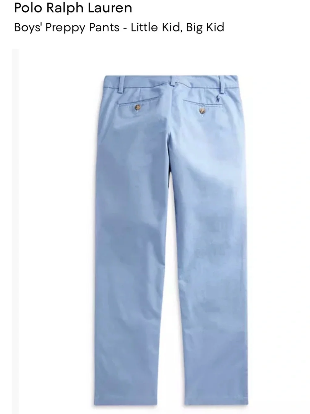 Polo by Ralph Lauren Men's Light Blue Chino Pants boys 16 new - Picture 2 of 3